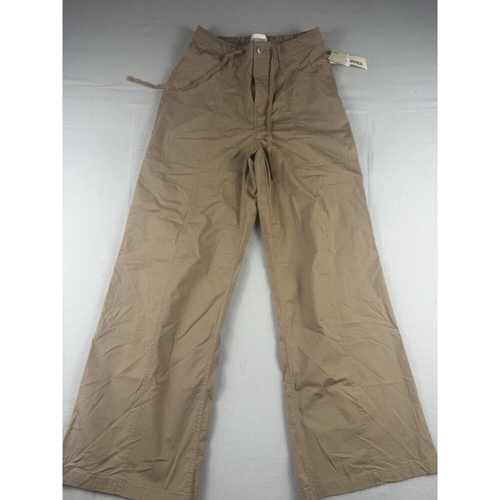No Boundaries Women's Brown Straight Leg Pants Drawstring Elastic Waist XS